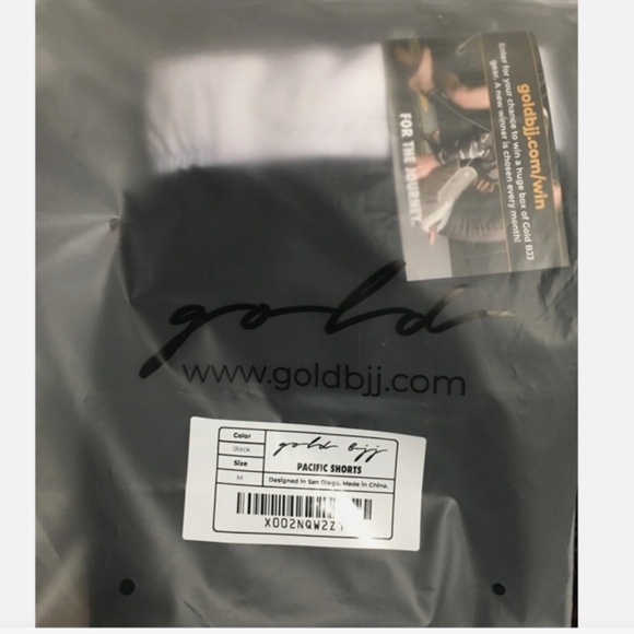 Gold BJJ Pacific Short 2 Pair Jiu Jitsu Fight Shorts Black Size Medium - Picture 3 of 4